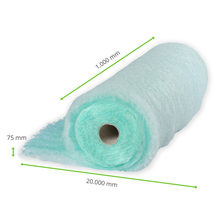 Paint Stop groen | Scheidingsmat voor verfnevel| 1 x 20 m dikte 75 mm