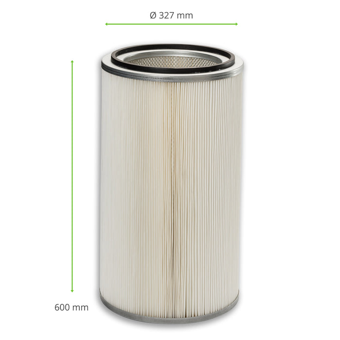Filter cartridge, 327 x 600 mm, polyester fleece, KEMPER TEKA NEDERMAN BLOTENBERG SCHWEISSKRAFT