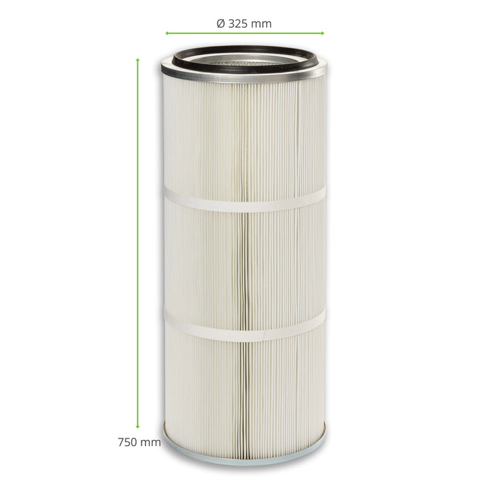 Filterpatroon, 325 x 750 mm, Polyestervlies, PLYMOVENT Lincoln Oerlikon