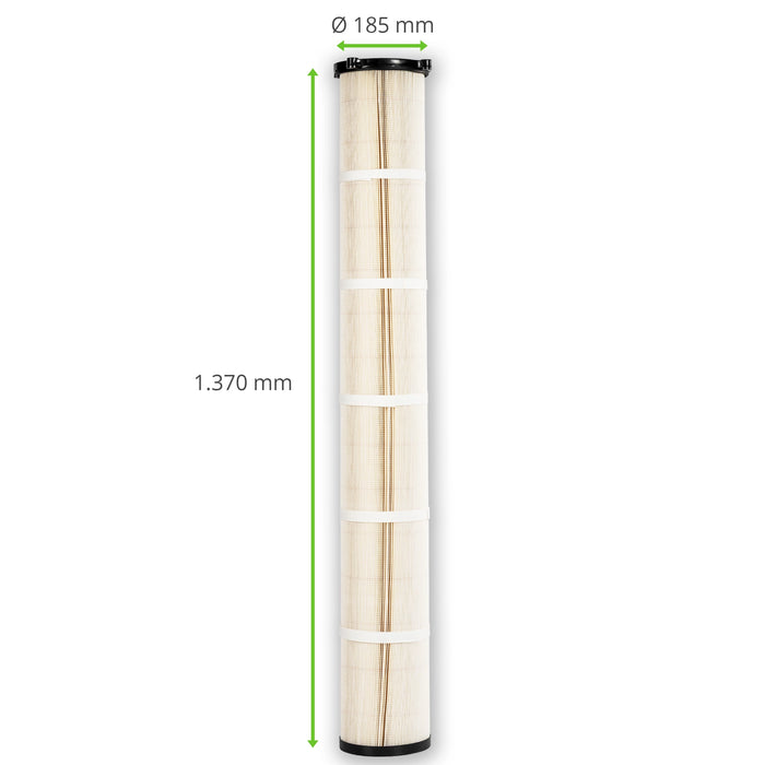 Filterpatroon, 185 x 1370 mm, cellulose/polyestervlies, vlamvertragend, geschikt voor DANTHERM DISA NEDERMAN