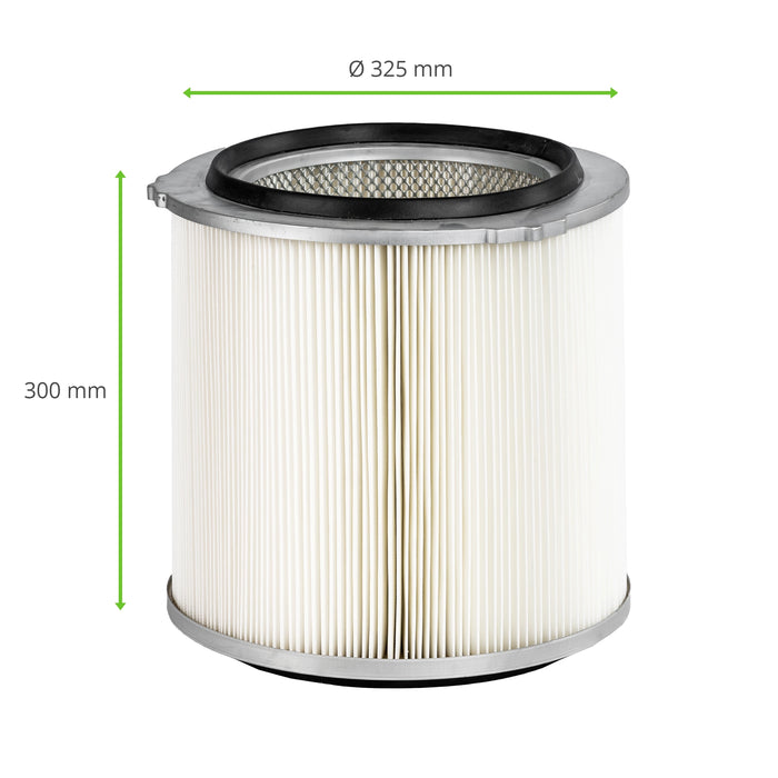 Cartouche filtrante, 325 x 300 mm, voile polyester, ouvert/ouvert, bride à trois ergots, WAGNER EWM LORCH DINSE TRANSLAS